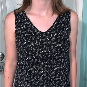 black feather tank top